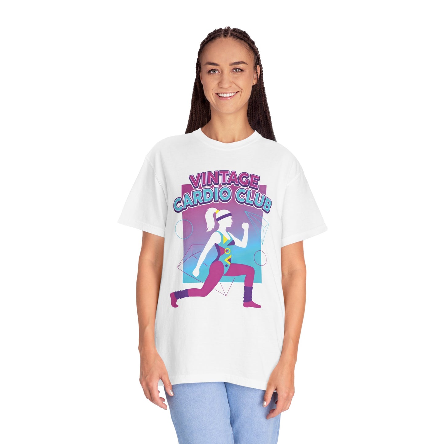 Vintage Cardio Club Retro 80s Lunge Graphic Tee | Workout Shirt Women