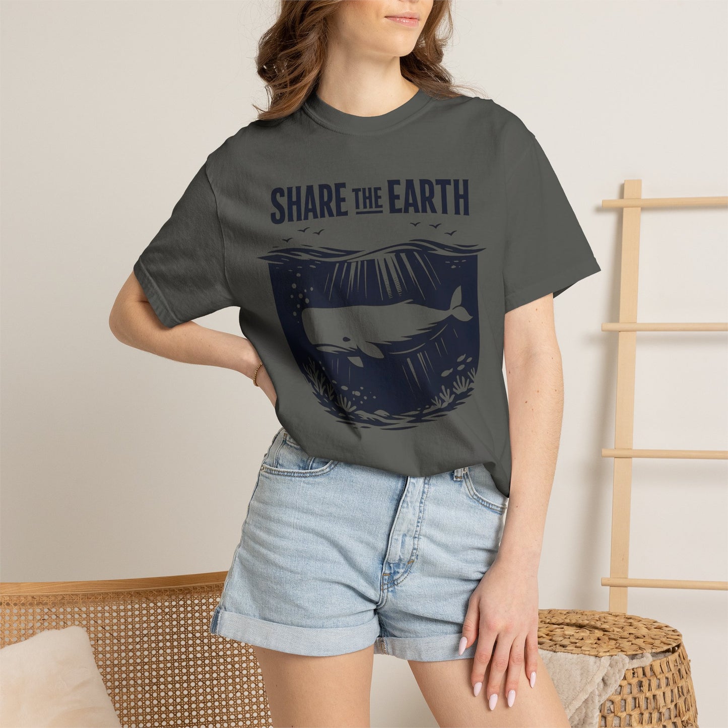 Whale Conservation Tee | Share the Earth Graphic Shirt | Ocean Wildlife Gift | Unisex