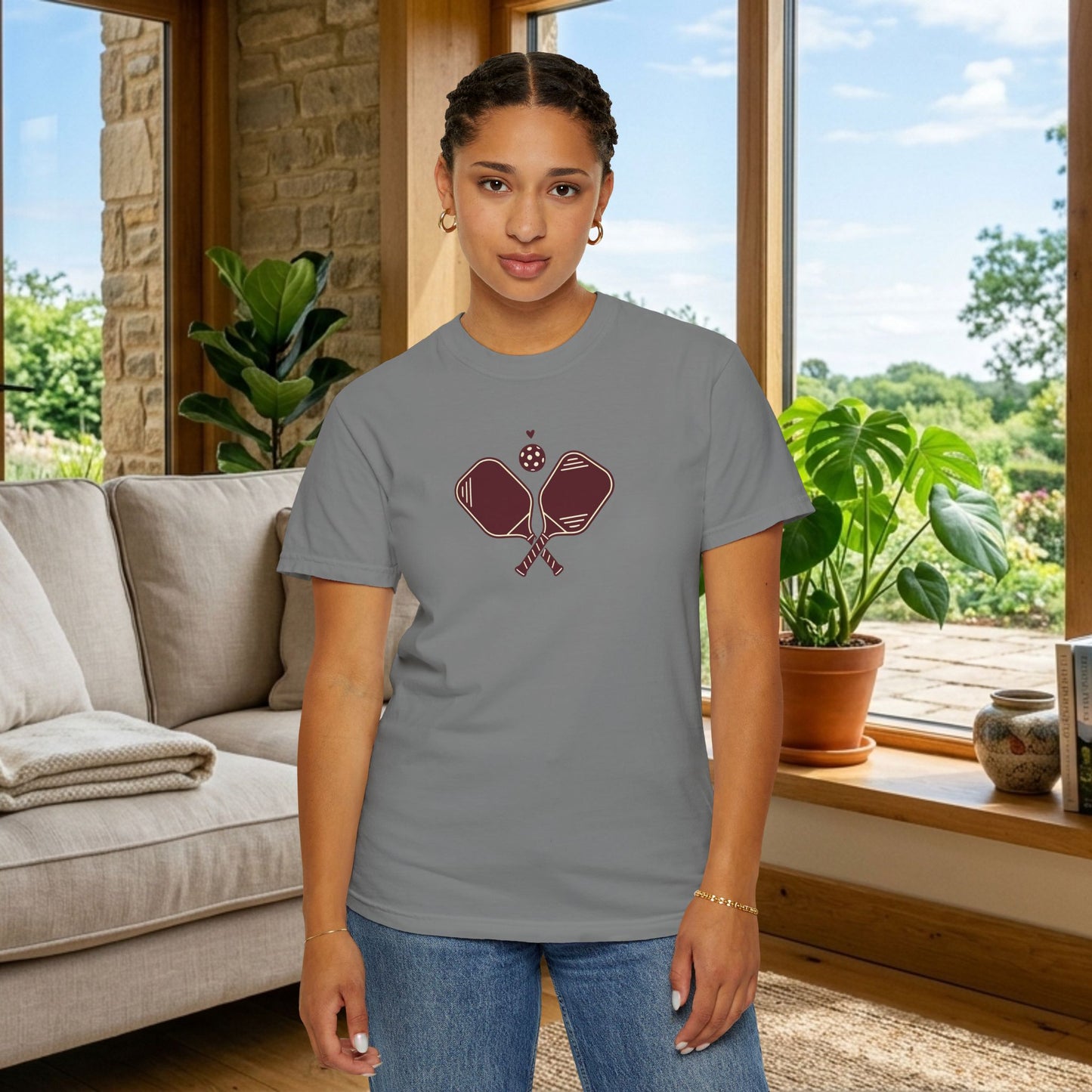 Pickleball Heart Icon Tee Pickler Love Minimalist Graphic Unisex Shirt
