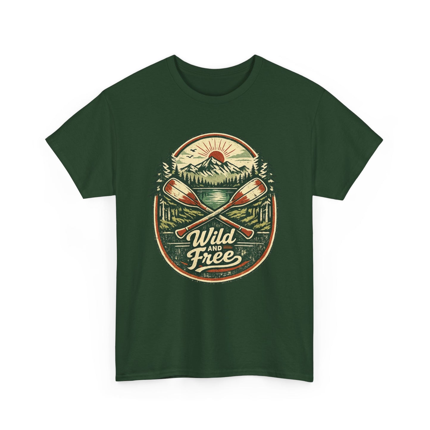 Wild and Free Badge Tee | Vintage Adventure Shirt | Outdoor Explorer Gift