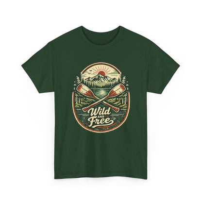 Wild and Free Badge Tee | Vintage Adventure Shirt | Outdoor Explorer Gift