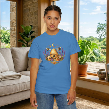 Beehive Honey and Lavender Tee | Vintage Nature Art Shirt | Botanical Garden Gift