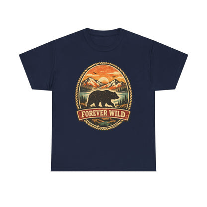 Grizzly Bear Forever Wild Badge Tee | Vintage National Park Shirt | Nature Lover Gift