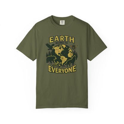 Earth Belongs to Everyone Earth Day Tee | Conservation Art Shirt | Wildlife Gift