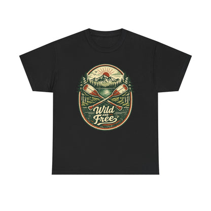 Wild and Free Badge Tee | Vintage Adventure Shirt | Outdoor Explorer Gift