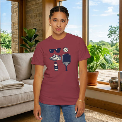 Pickleball Essentials Icon Tee Minimalist Pickler Sport Unisex Graphic Shirt