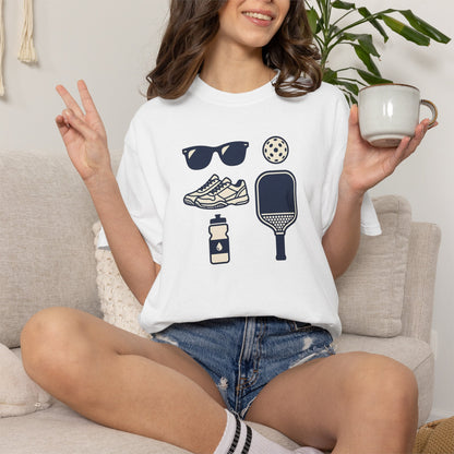 Pickleball Essentials Icon Tee Minimalist Pickler Sport Unisex Graphic Shirt