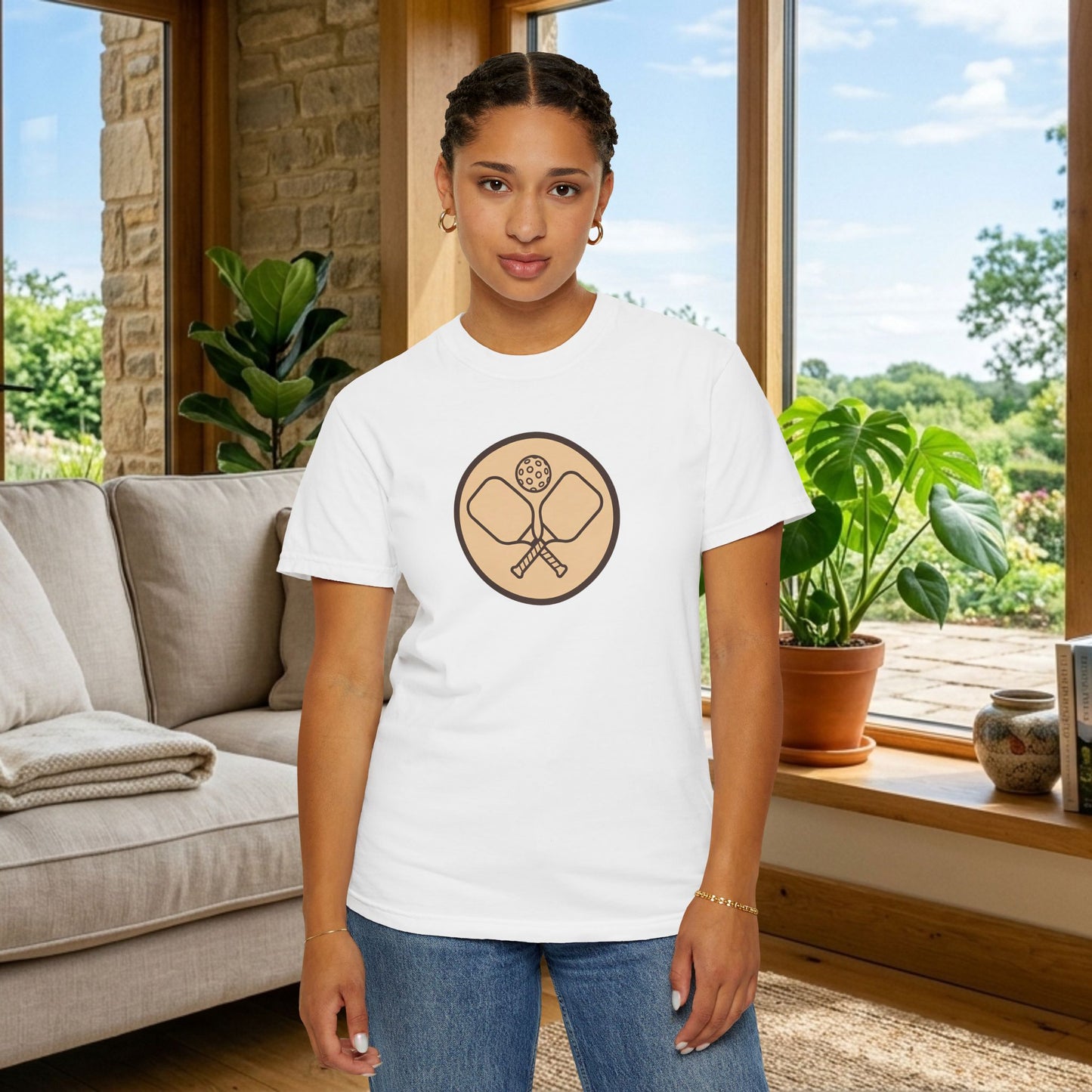 Vintage Pickleball Badge Tee Pickler Crest Minimalist Unisex Shirt