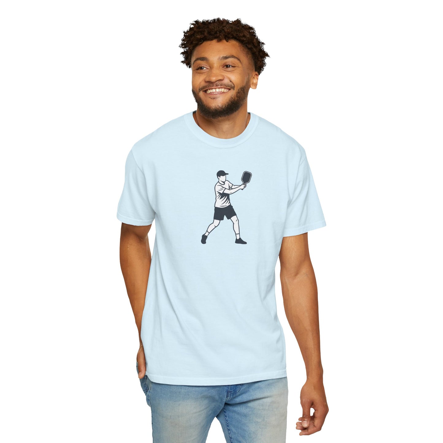 Pickleball Player Silhouette Tee Pickler Minimalist Men's Graphic Shirt