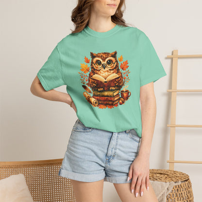 Wise Owl Watercolor Humor Tee | Book Lover Nature Shirt | Whimsical Wildlife Gift