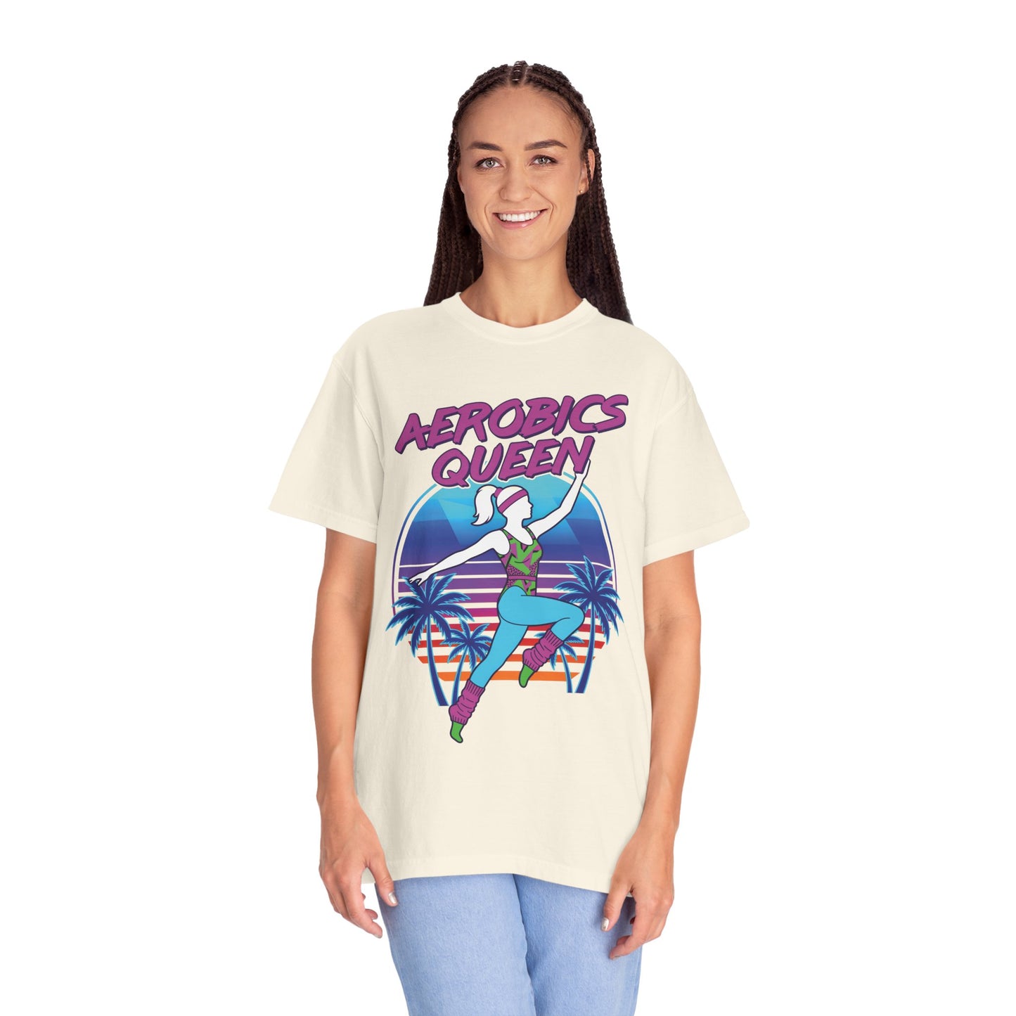 Aerobics Queen Retro 80s Dance Graphic Tee | Vintage Workout Shirt Women