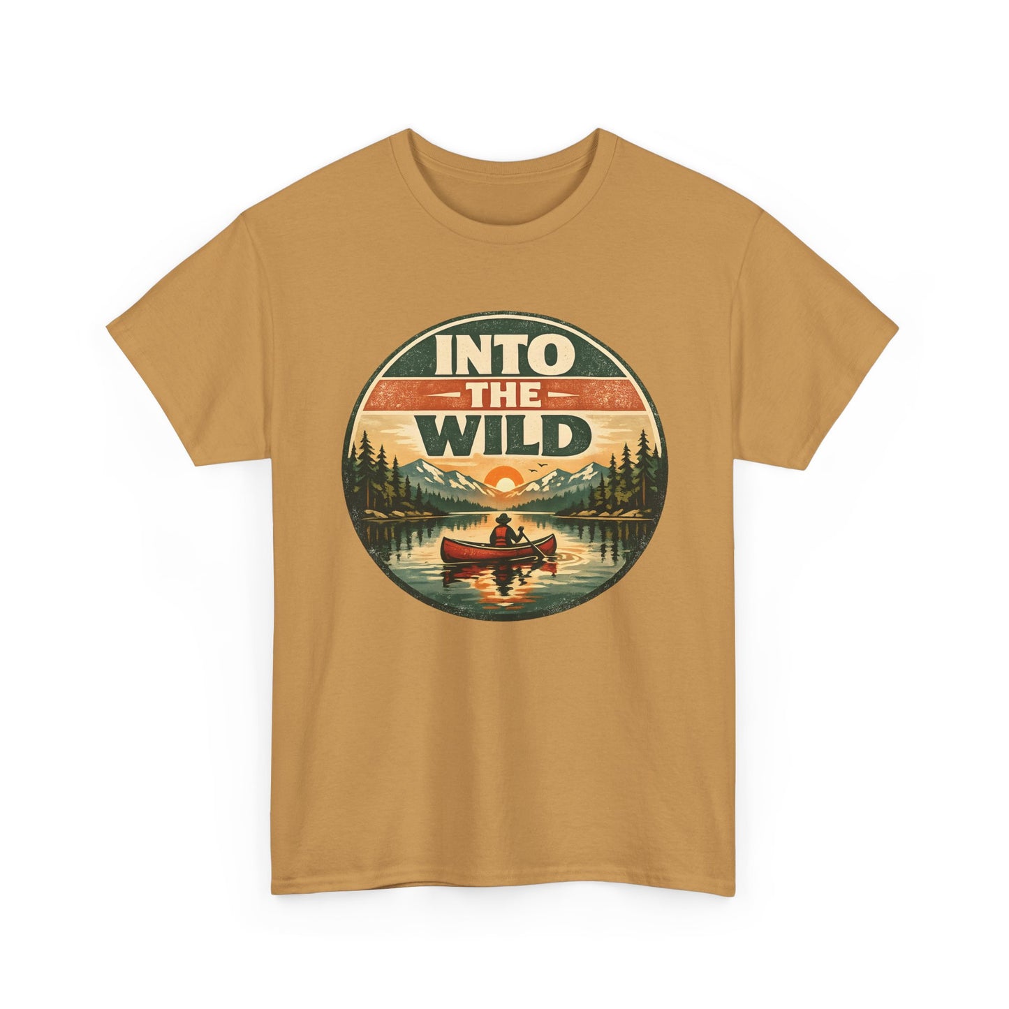 Into the Wild Canoe Badge Tee | Vintage Outdoor Graphic Shirt | Camping Adventure Gift