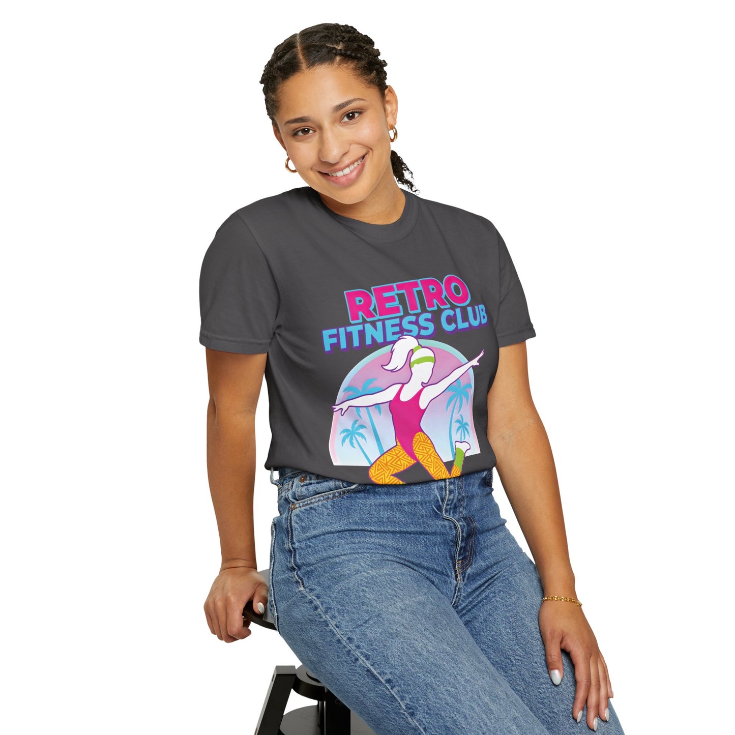 Retro Fitness Club 80s Aerobics Graphic Tee | Vintage Gym Shirt Women