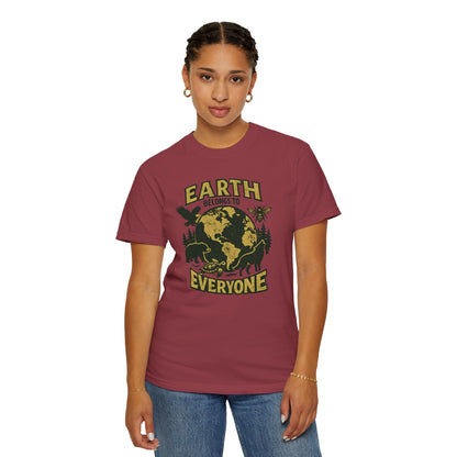 Earth Belongs to Everyone Earth Day Tee | Conservation Art Shirt | Wildlife Gift