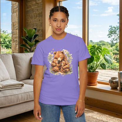 Mother Bear and Cubs Watercolor Tee | Wildlife Art Shirt | Mother Nature Gift | Unisex