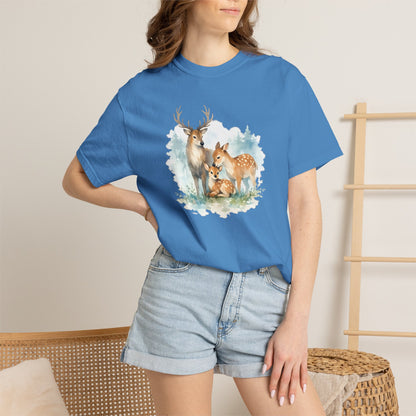 Watercolor Deer Family Tee | Forest Wildlife Art Shirt | Nature Lover Gift | Unisex