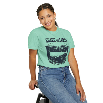 Whale Conservation Tee | Share the Earth Graphic Shirt | Ocean Wildlife Gift | Unisex
