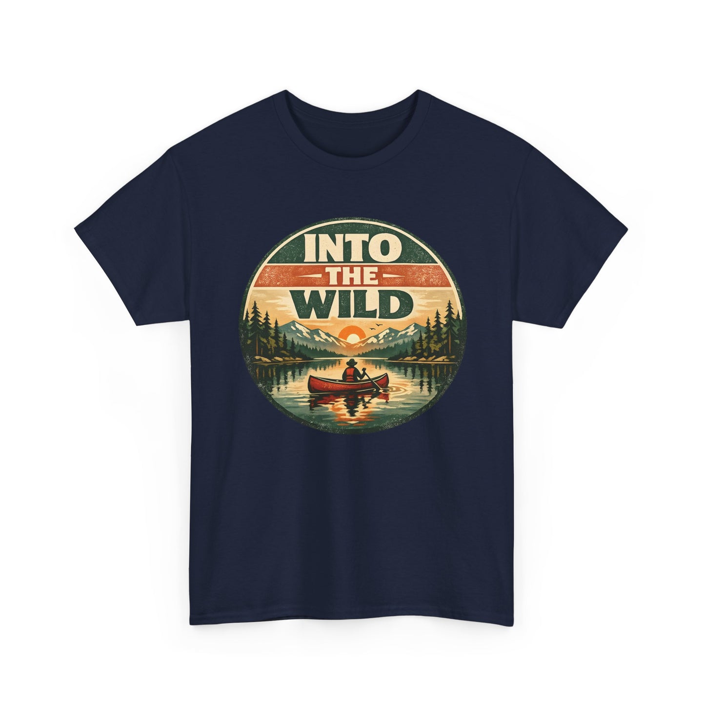 Into the Wild Canoe Badge Tee | Vintage Outdoor Graphic Shirt | Camping Adventure Gift