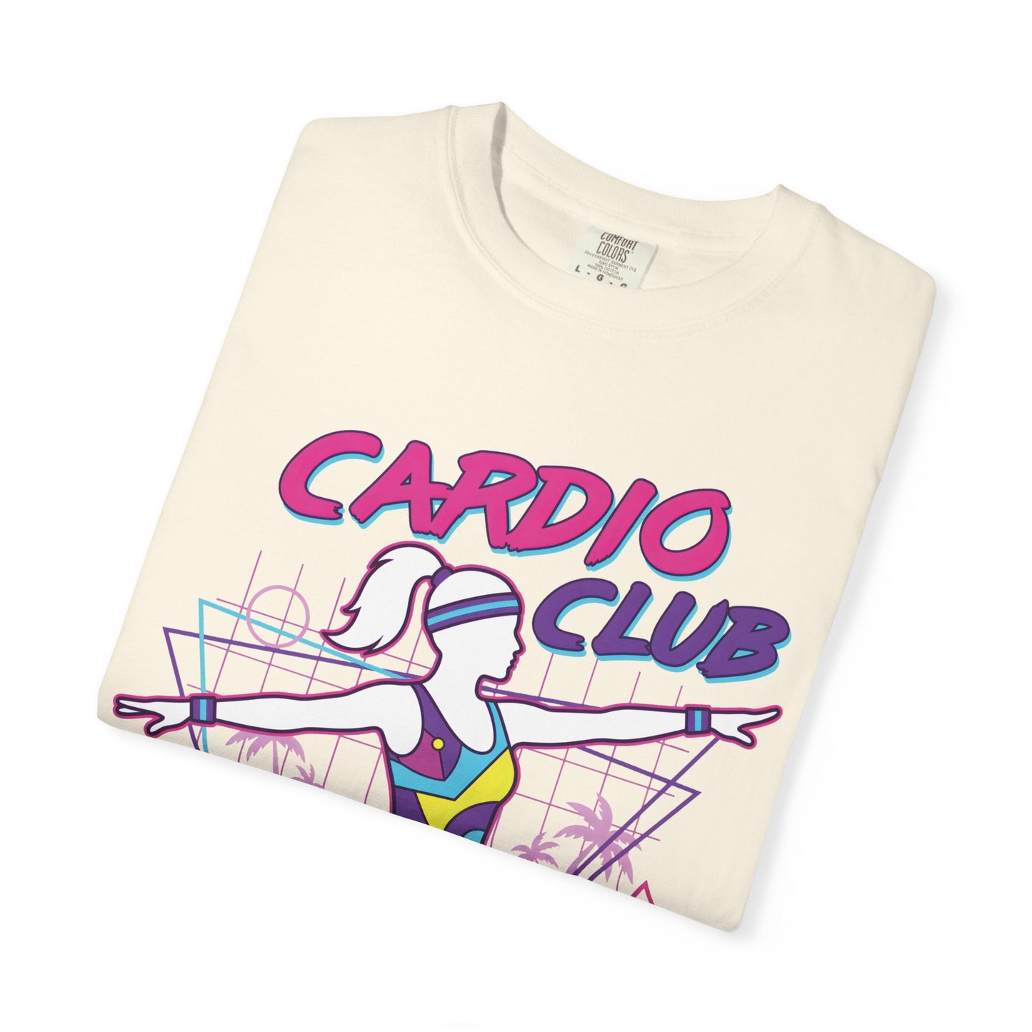 Cardio Club Retro 80s Grid Aerobics Graphic Tee | Vintage Gym Shirt Women
