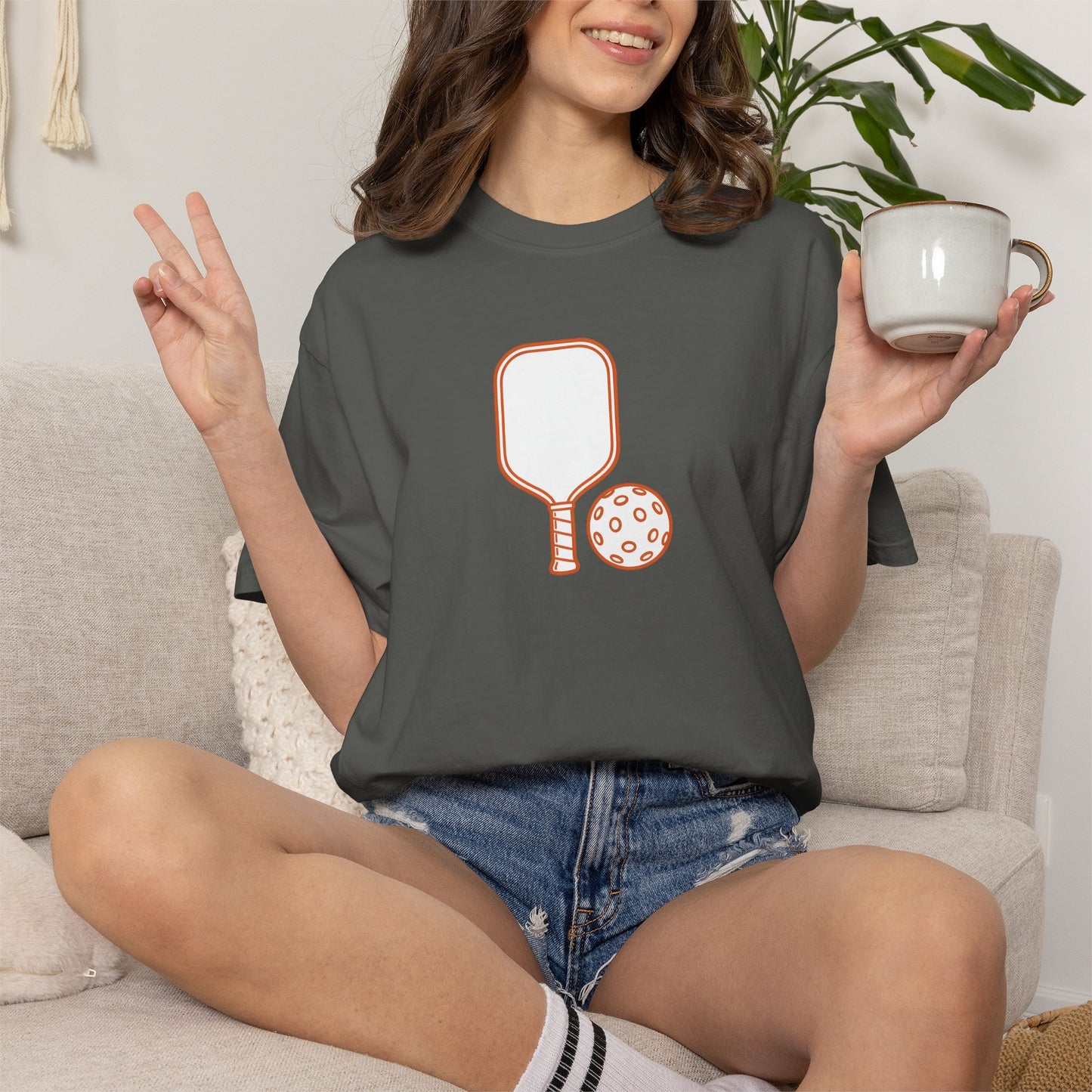 Pickleball Paddle And Ball Icon Tee Minimalist Pickler Unisex T-Shirt