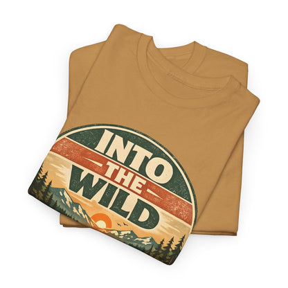 Into the Wild Canoe Badge Tee | Vintage Outdoor Graphic Shirt | Camping Adventure Gift