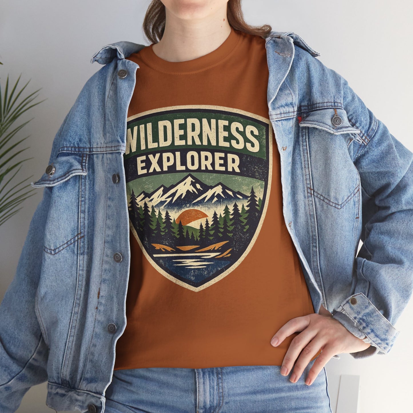 Wilderness Explorer Shield badge Tee | Retro Outdoor Adventure design | Hiking