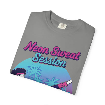 Neon Sweat Session Retro 80s Aerobics Graphic Tee | Vintage Workout Shirt