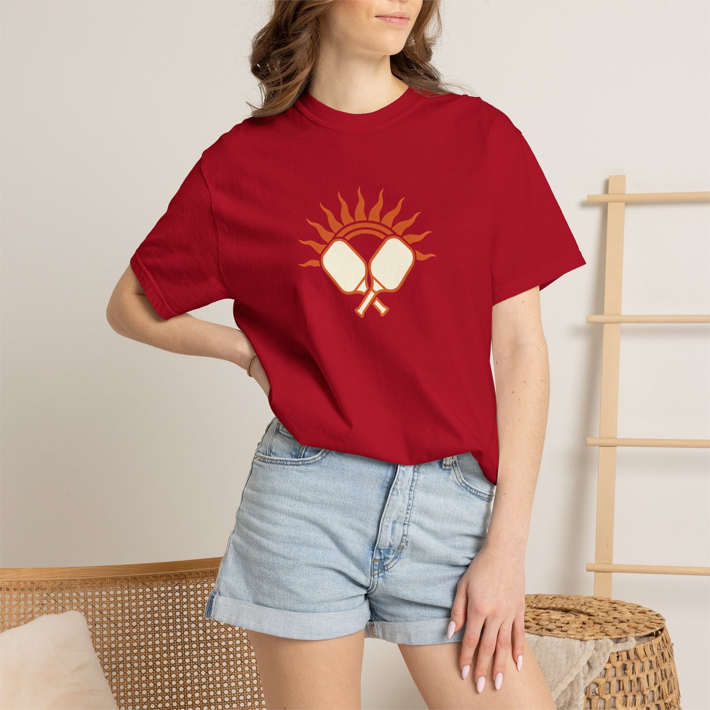 Pickleball Sun Badge Tee Pickler Vintage Minimalist Unisex Shirt