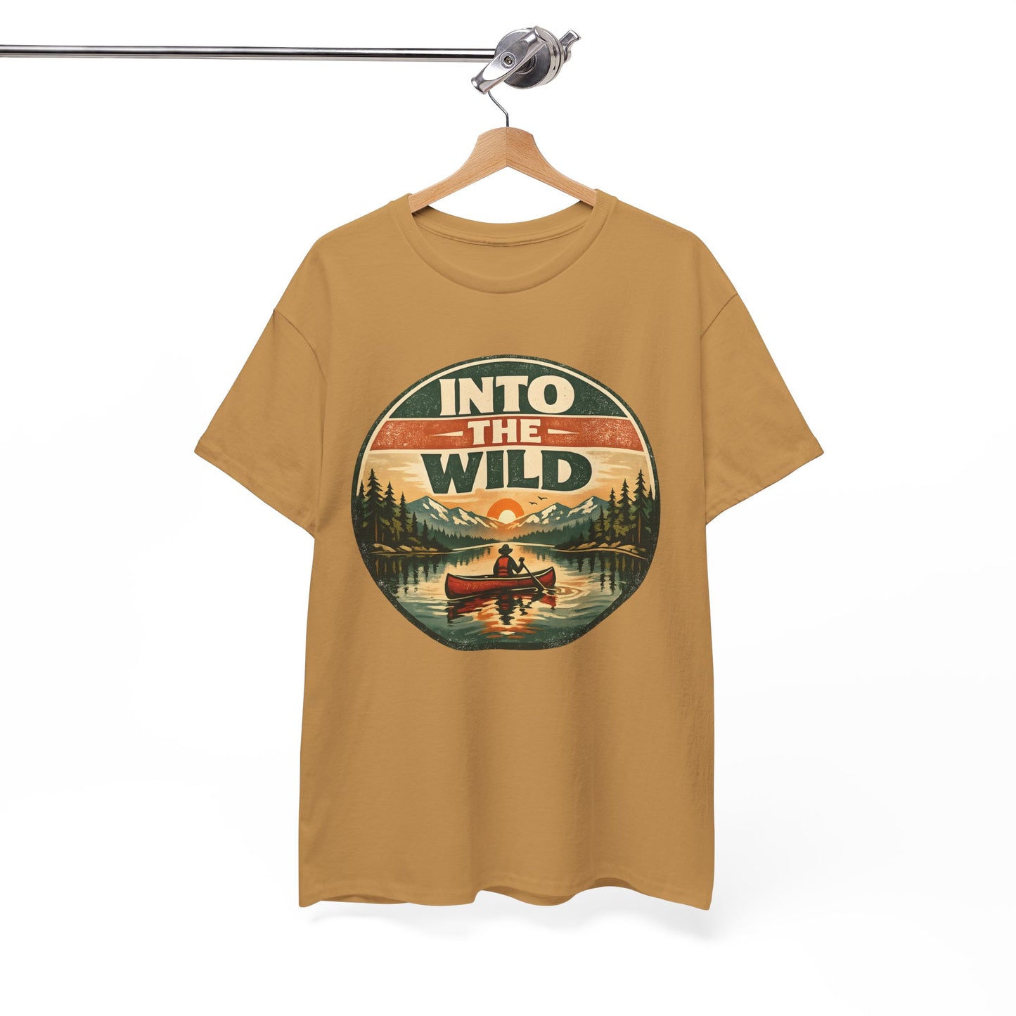 Into the Wild Canoe Badge Tee | Vintage Outdoor Graphic Shirt | Camping Adventure Gift