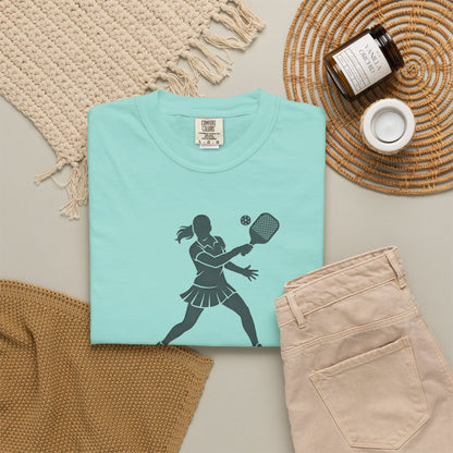 Pickleball Female Silhouette Icon Tee Minimalist Pickler Graphic Women T-Shirt
