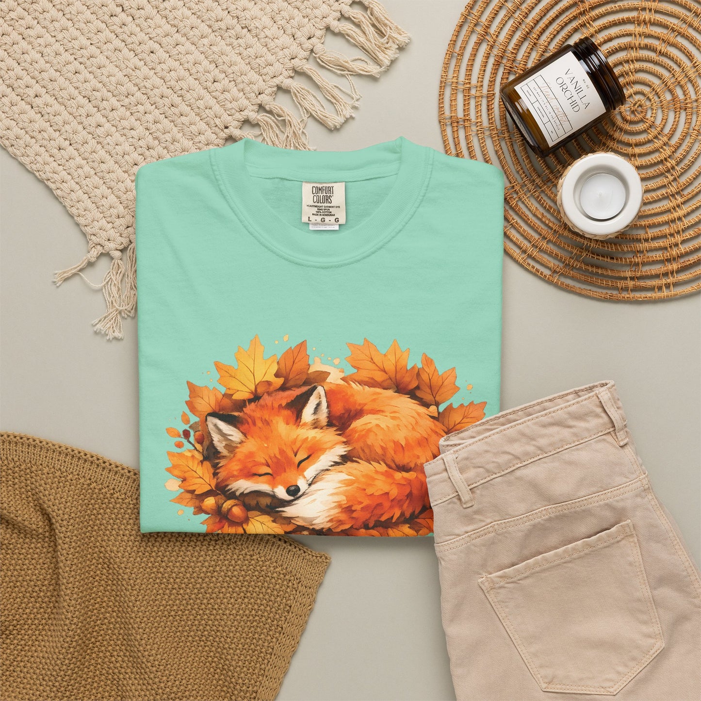 Sleeping Fox Watercolor Graphic Tee | Cozy Woodland Animal Shirt | Nature Lover Gift