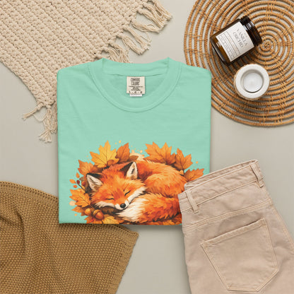 Sleeping Fox Watercolor Graphic Tee | Cozy Woodland Animal Shirt | Nature Lover Gift
