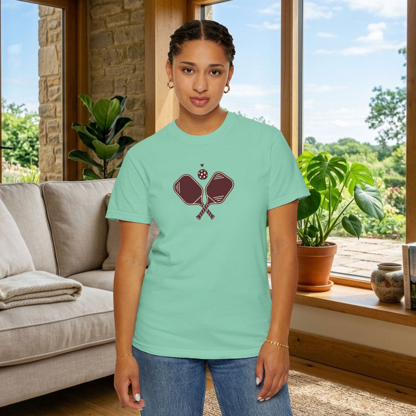 Pickleball Heart Icon Tee Pickler Love Minimalist Graphic Unisex Shirt