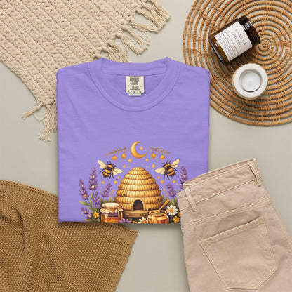 Beehive Honey and Lavender Tee | Vintage Nature Art Shirt | Botanical Garden Gift