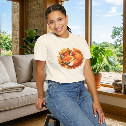 Sleeping Fox Watercolor Graphic Tee | Cozy Woodland Animal Shirt | Nature Lover Gift