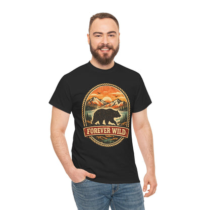 Grizzly Bear Forever Wild Badge Tee | Vintage National Park Shirt | Nature Lover Gift
