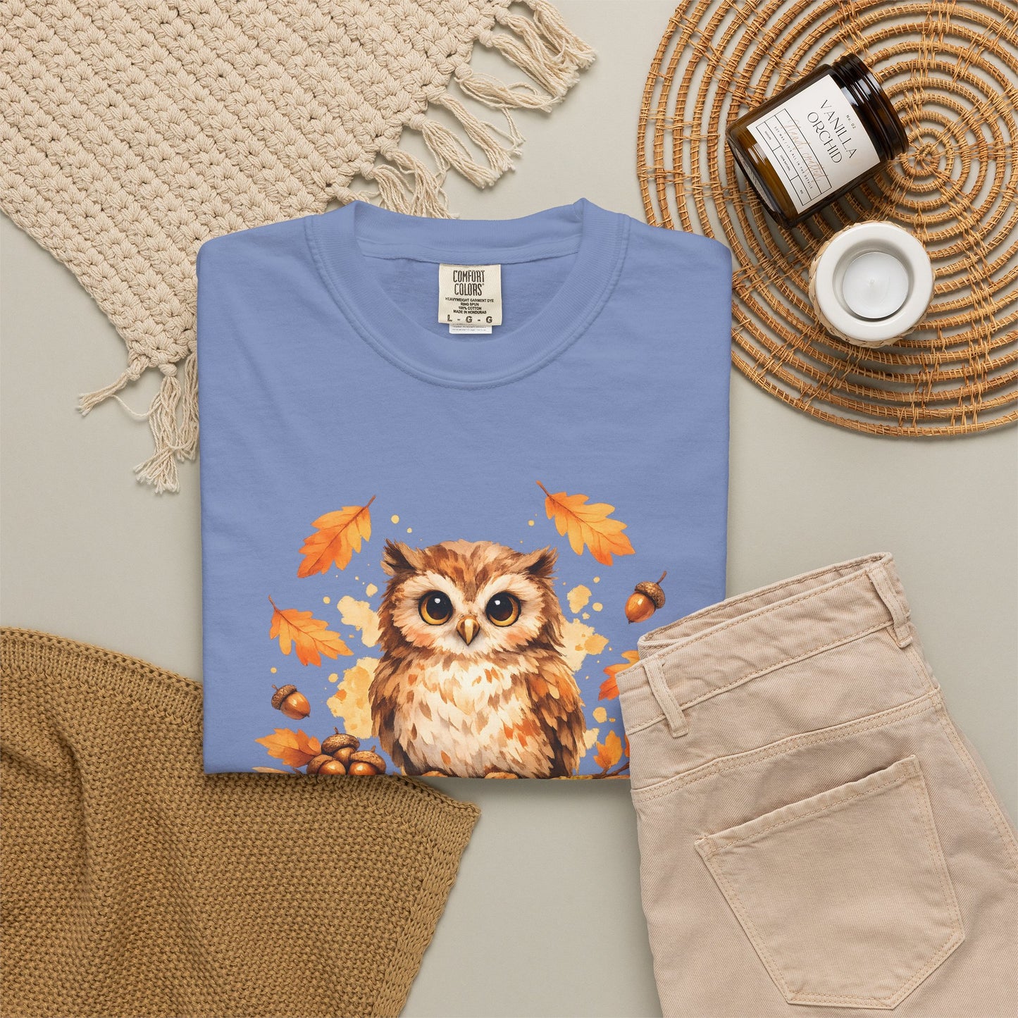 Watercolor Owl Graphic Tee | Autumn Wildlife Art Shirt | Owl Lover Gift
