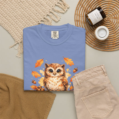 Watercolor Owl Graphic Tee | Autumn Wildlife Art Shirt | Owl Lover Gift