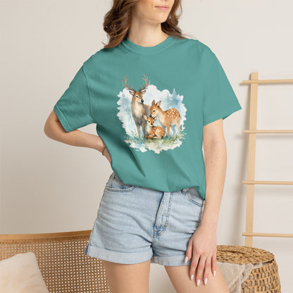 Watercolor Deer Family Tee | Forest Wildlife Art Shirt | Nature Lover Gift | Unisex