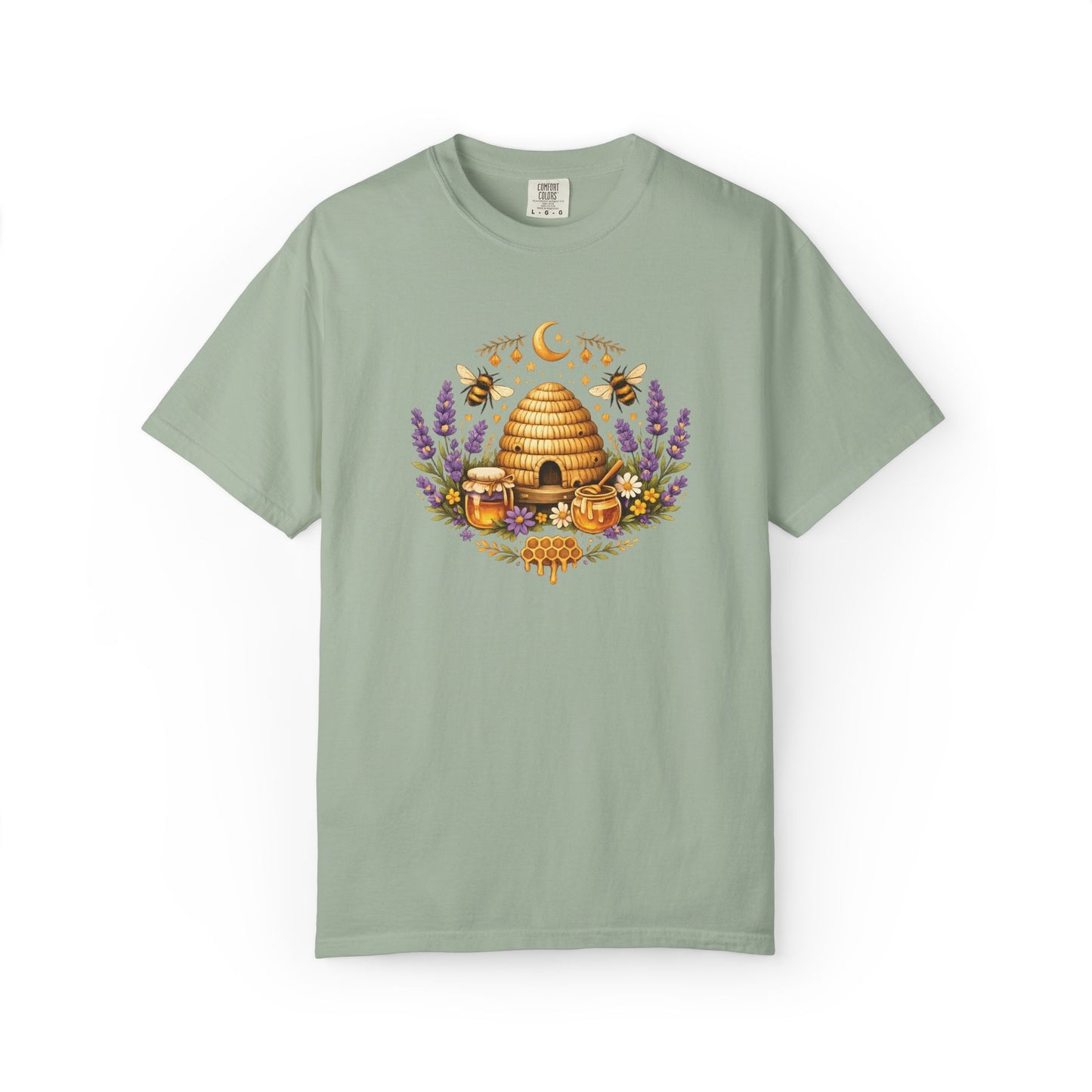 Beehive Honey and Lavender Tee | Vintage Nature Art Shirt | Botanical Garden Gift
