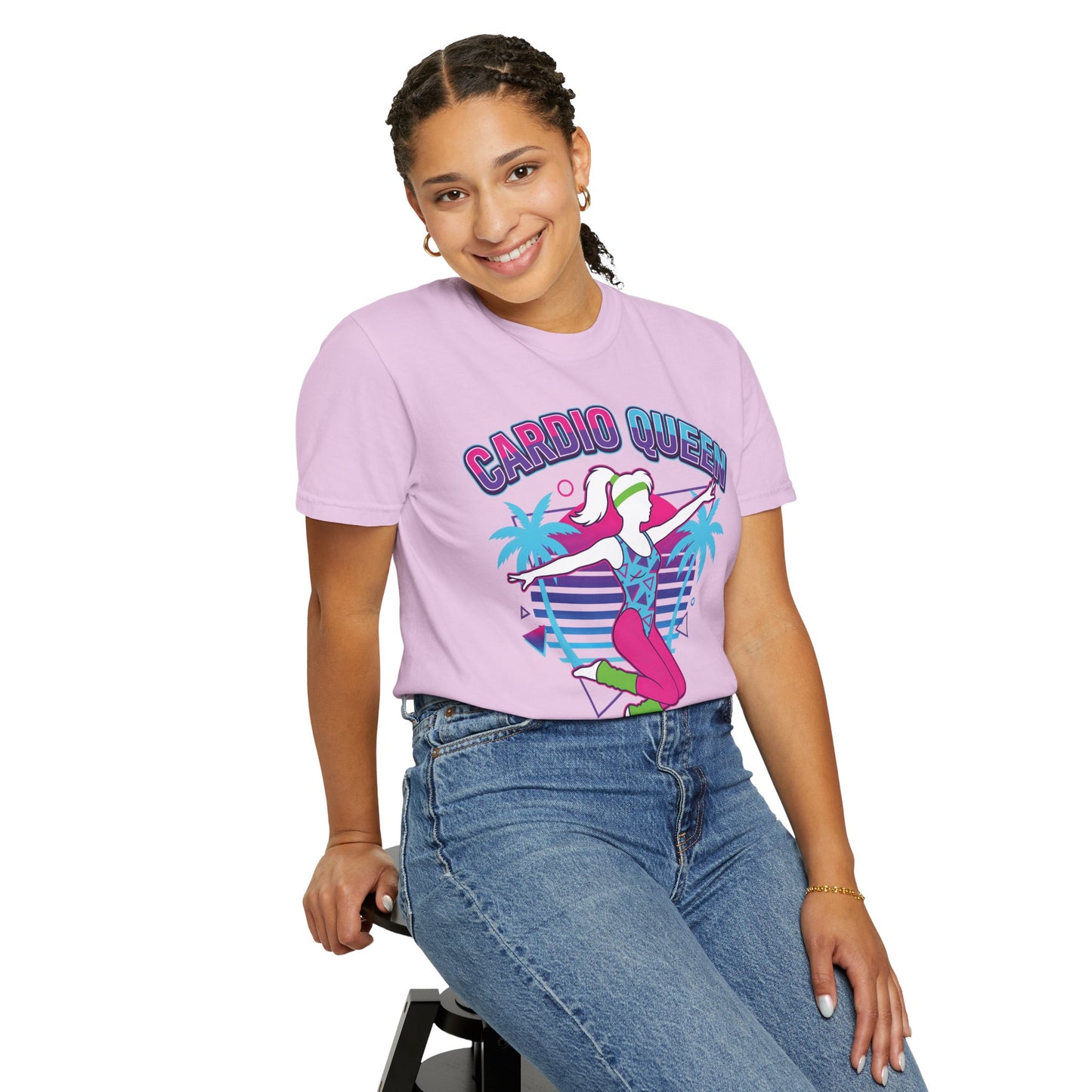 Cardio Queen Retro 80s Aerobics Graphic Tee | Vintage Workout Shirt Women