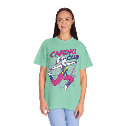 Cardio Club Retro 80s Grid Aerobics Graphic Tee | Vintage Gym Shirt Women