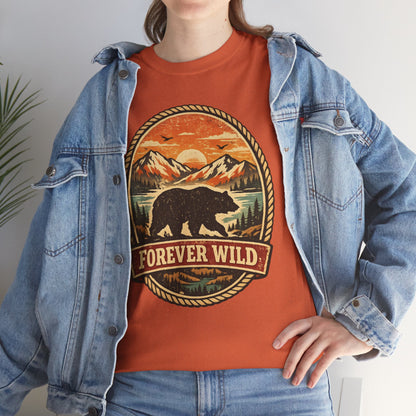 Grizzly Bear Forever Wild Badge Tee | Vintage National Park Shirt | Nature Lover Gift