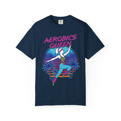 Aerobics Queen Retro 80s Dance Graphic Tee | Vintage Workout Shirt Women