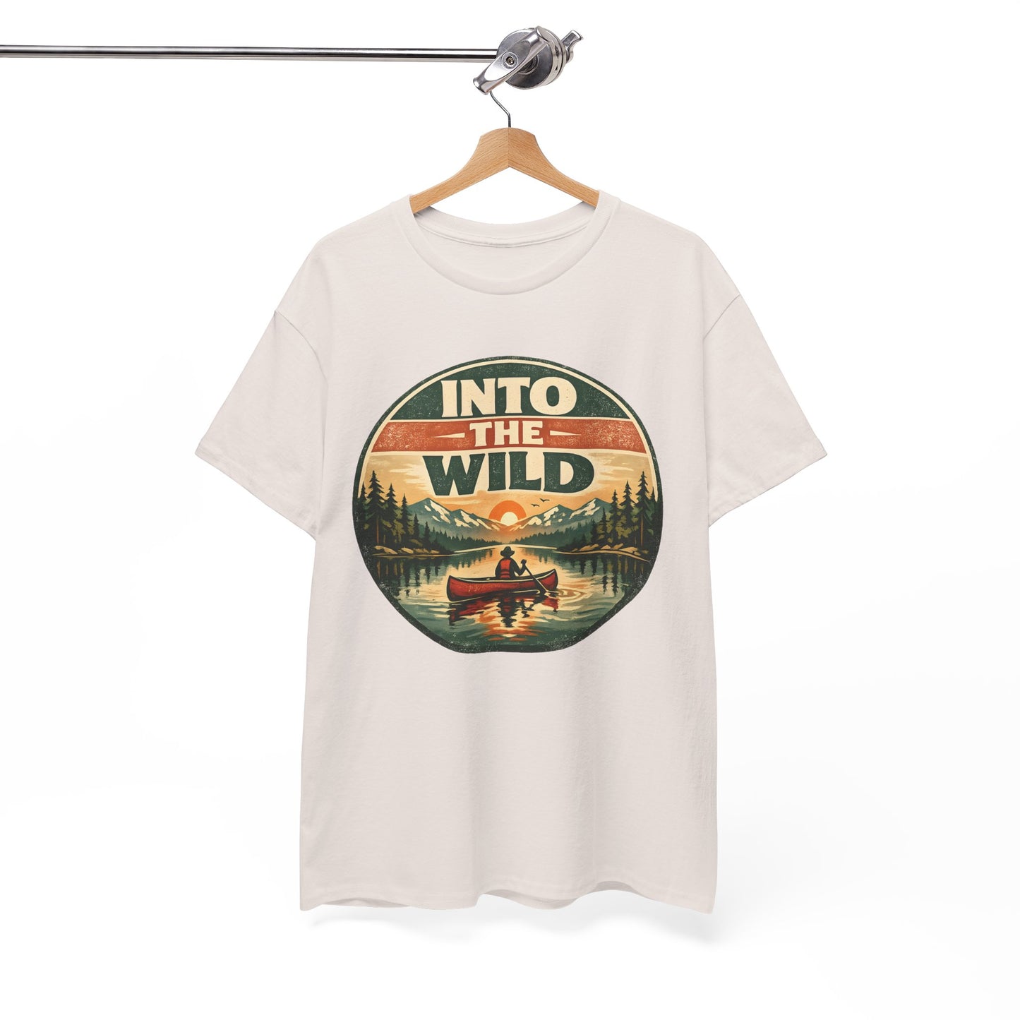 Into the Wild Canoe Badge Tee | Vintage Outdoor Graphic Shirt | Camping Adventure Gift
