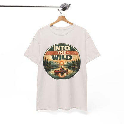 Into the Wild Canoe Badge Tee | Vintage Outdoor Graphic Shirt | Camping Adventure Gift