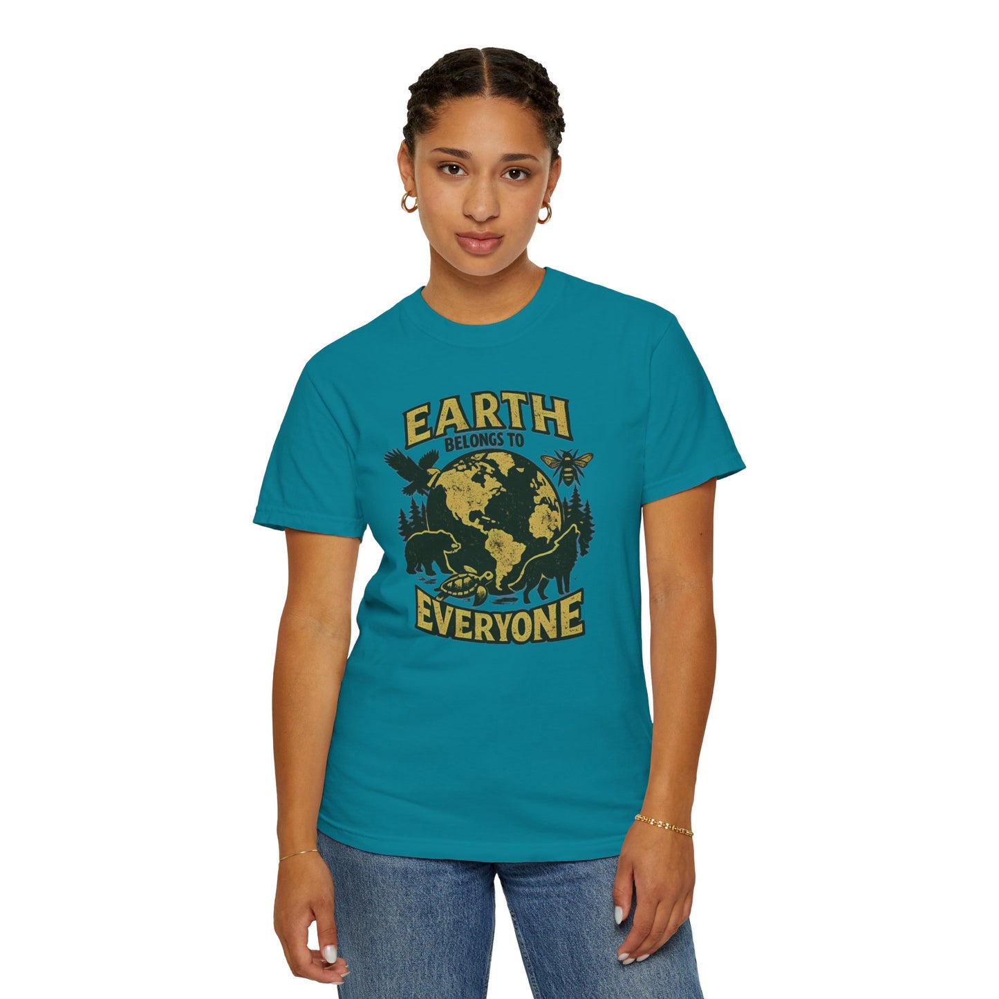 Earth Belongs to Everyone Earth Day Tee | Conservation Art Shirt | Wildlife Gift