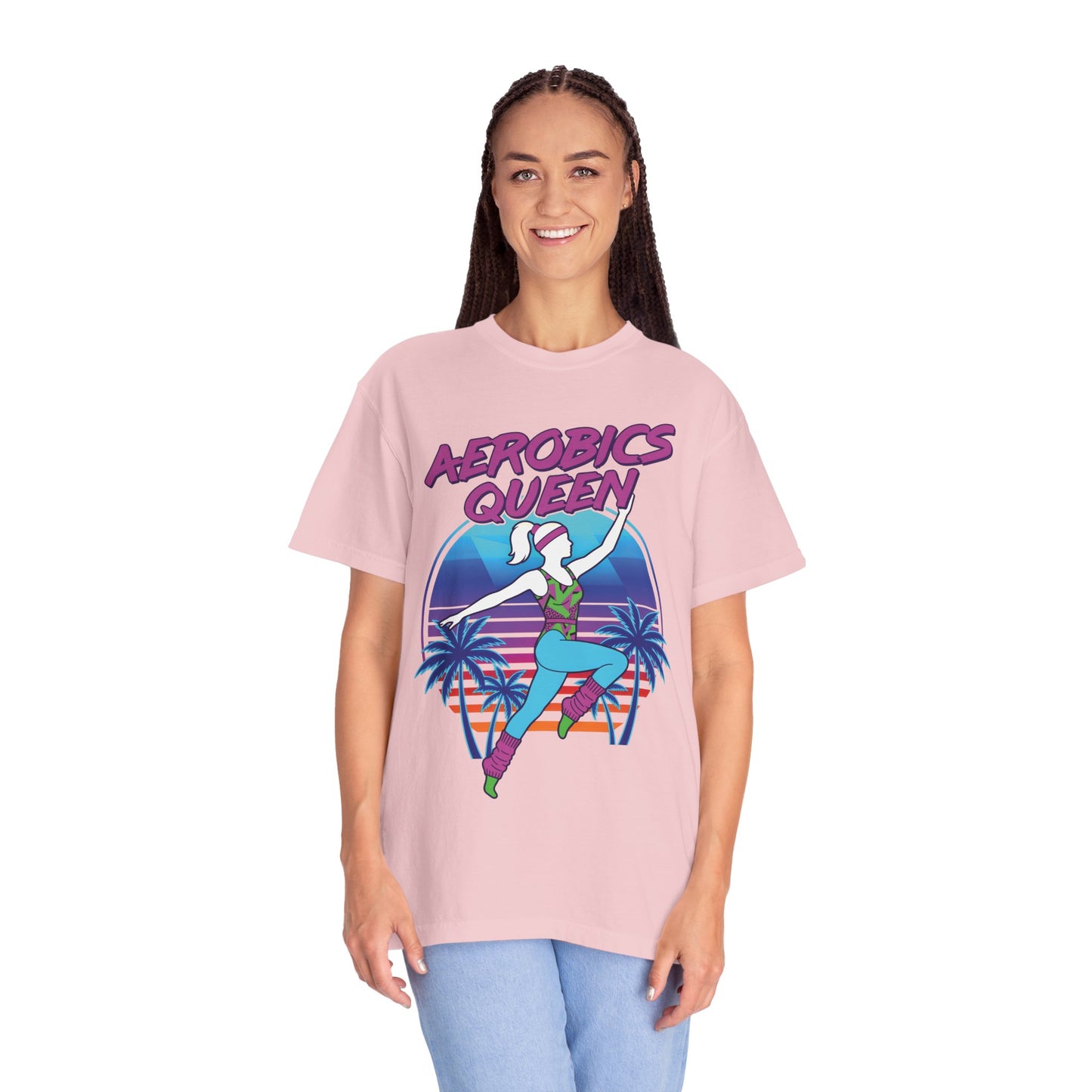 Aerobics Queen Retro 80s Dance Graphic Tee | Vintage Workout Shirt Women