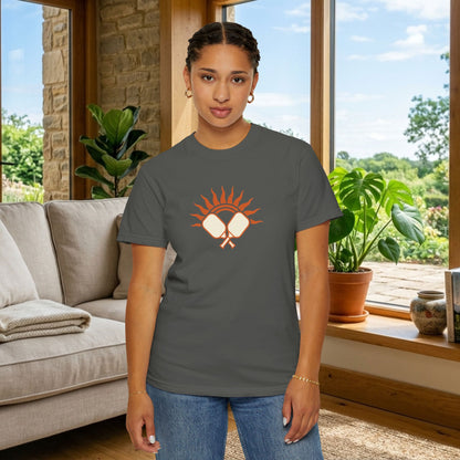 Pickleball Sun Badge Tee Pickler Vintage Minimalist Unisex Shirt