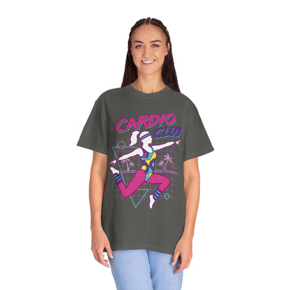 Cardio Club Retro 80s Grid Aerobics Graphic Tee | Vintage Gym Shirt Women